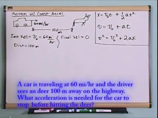 Equations Of Motion In One Dimension: Solving a problem