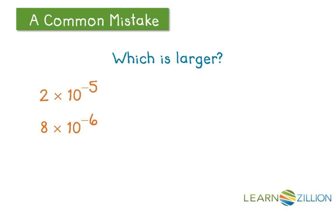 Comparing Small Numbers Using Scientific Notation