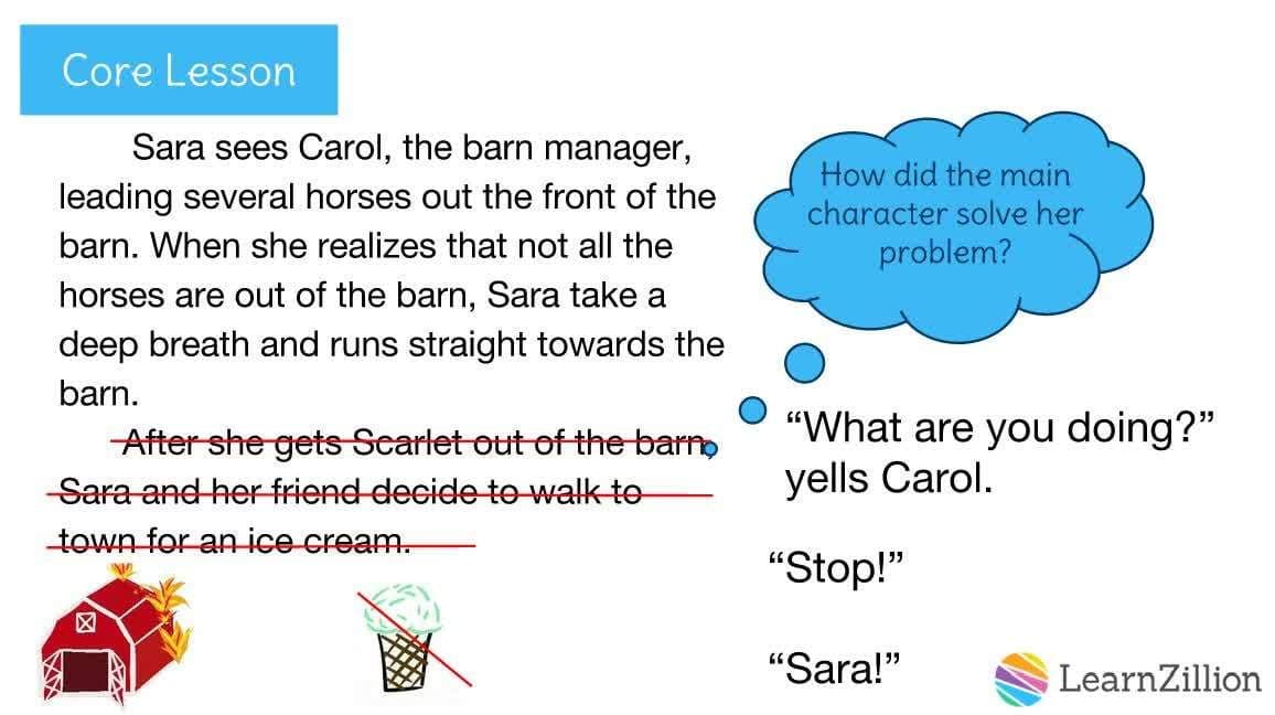 Using Specific Details to Solve the Main Character's Problem