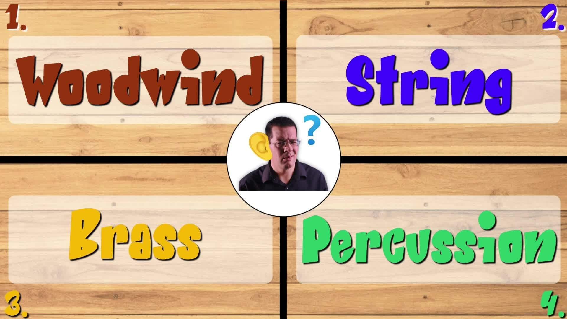 Four Corners Music Game Level One SUPER CHALLENGE: Instrument Families Game