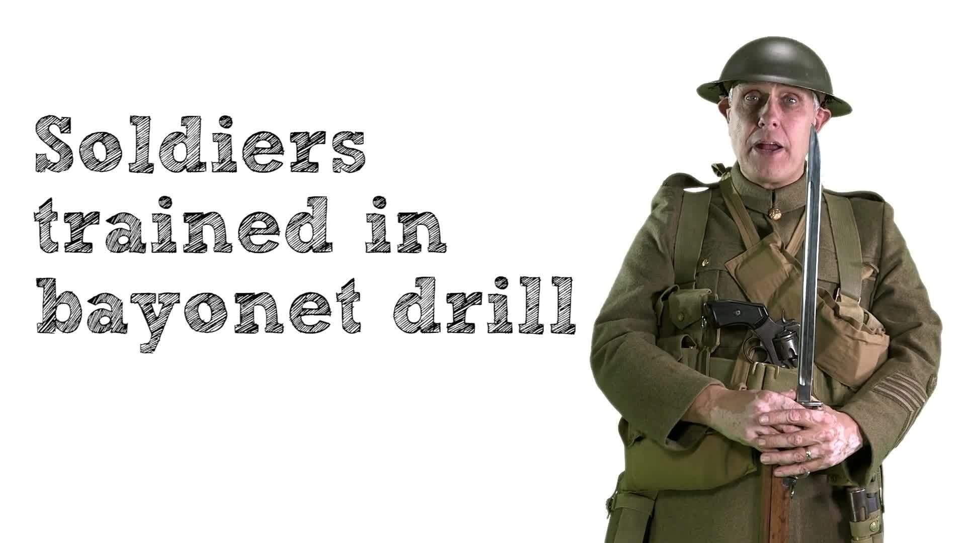 WW1 weapons - bayonet & pistol