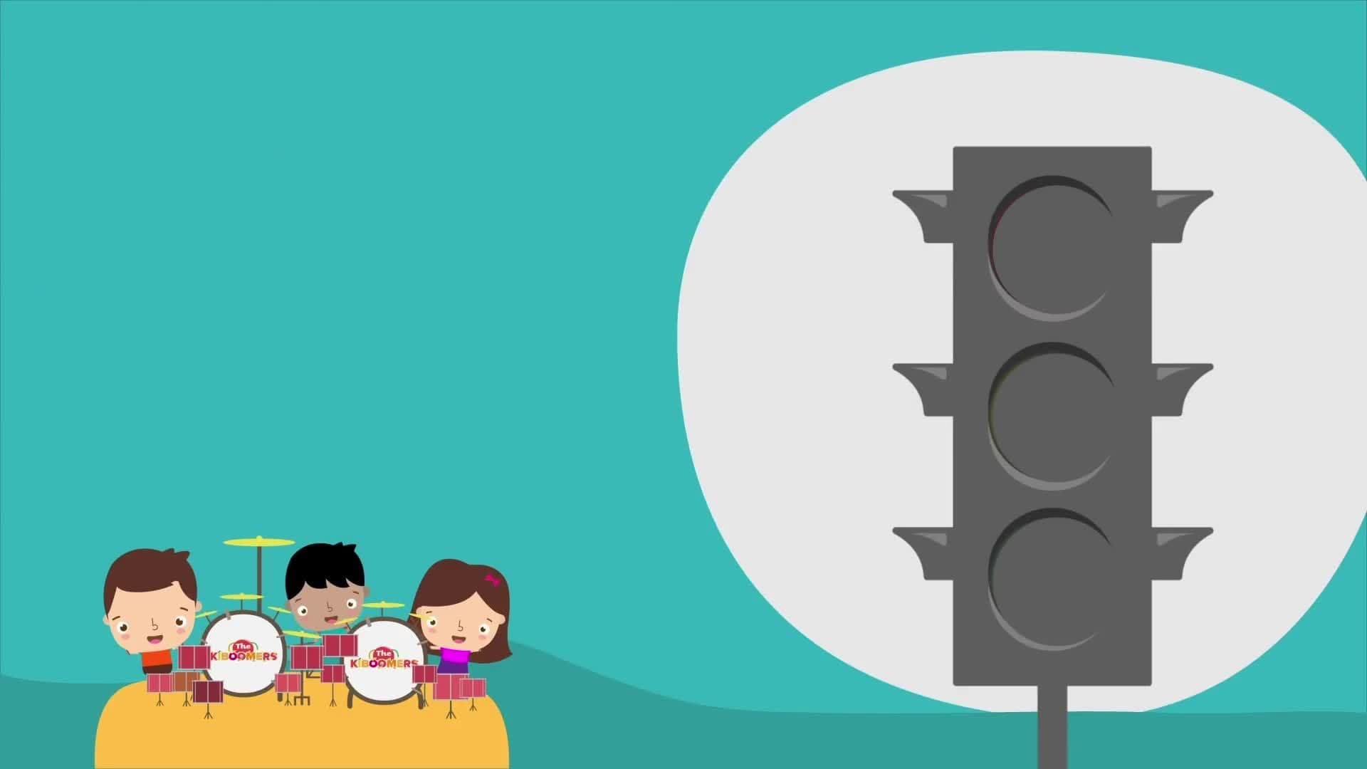 Red Says STOP | Kids Song |Traffic Safety | Nursery Rhymes | Lyrics | Lights |  The Kiboomers