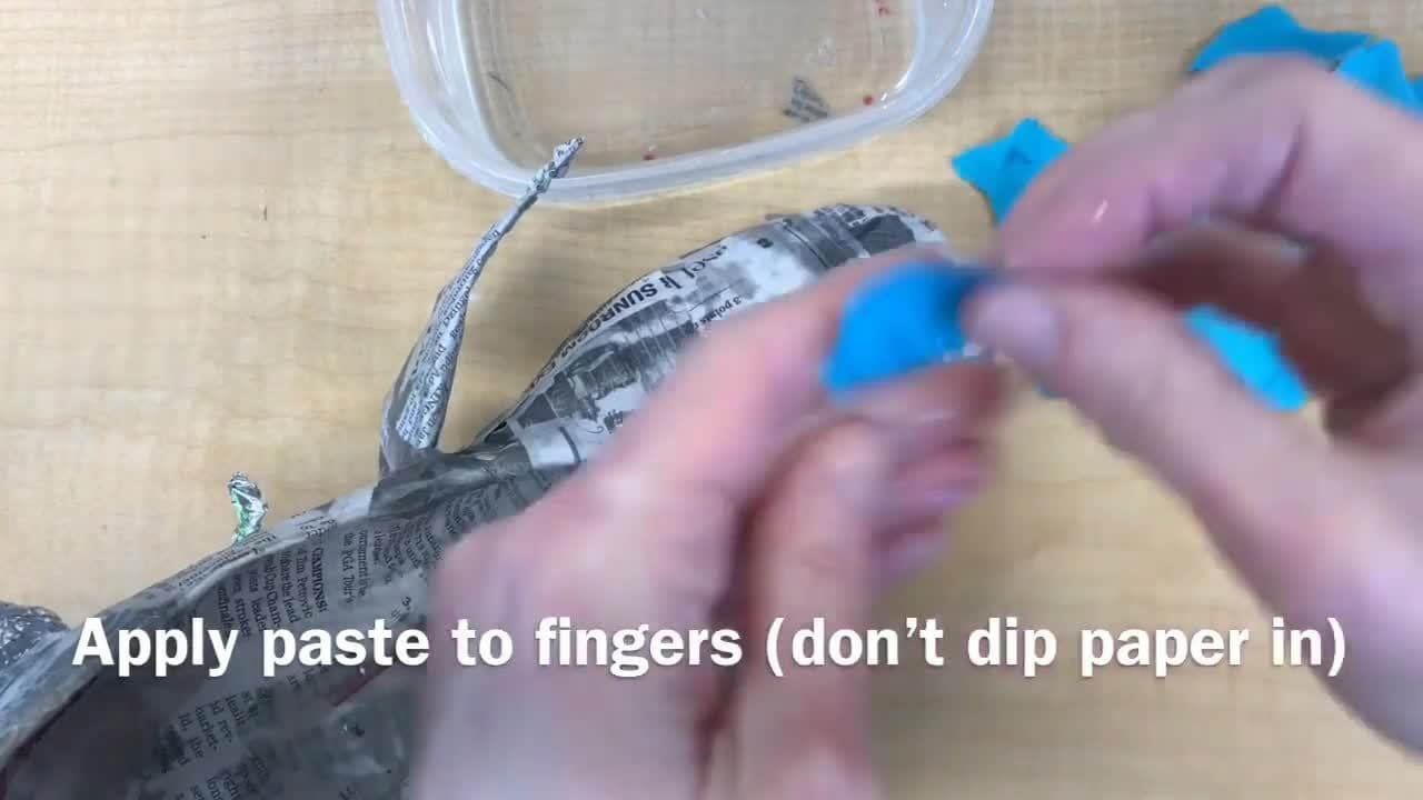 How to Add Color with Construction Paper to a Paper Mache’ Shoe (Part 3) | Art Lesson