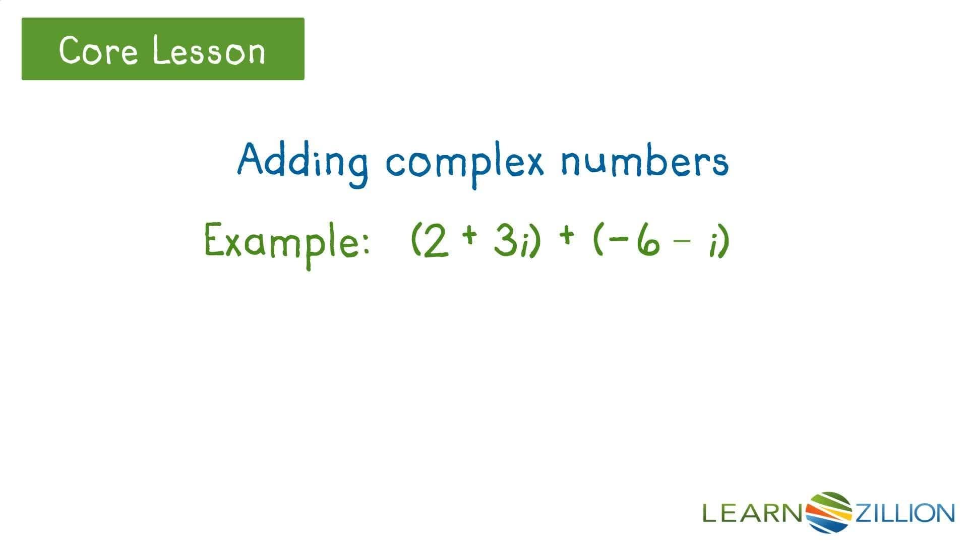 Adding Complex Numbers