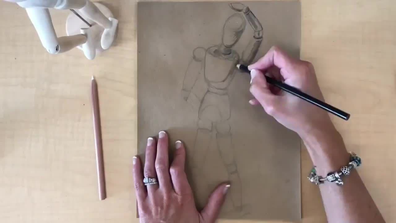 Shading on toned paper (figure)