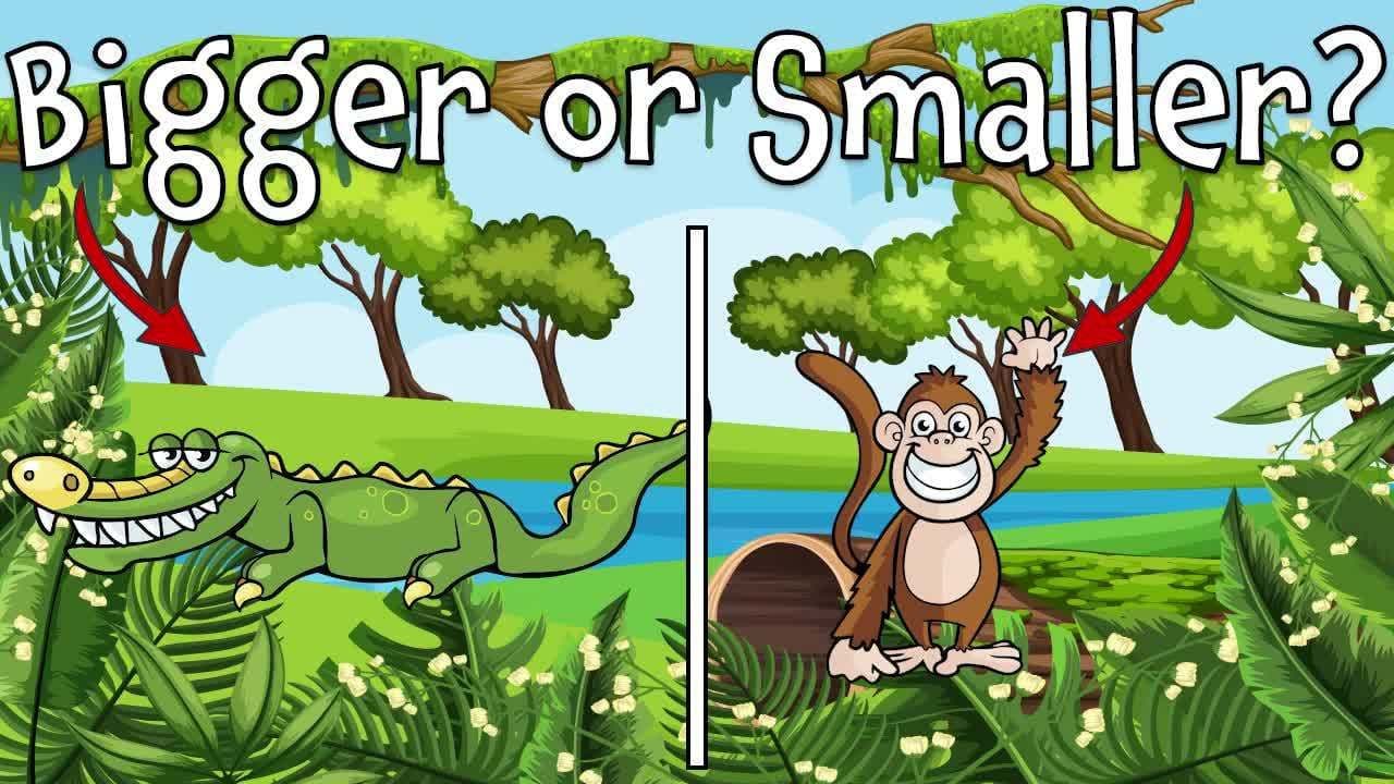 Bigger or Smaller? Wild Animal Guessing Game for Kids