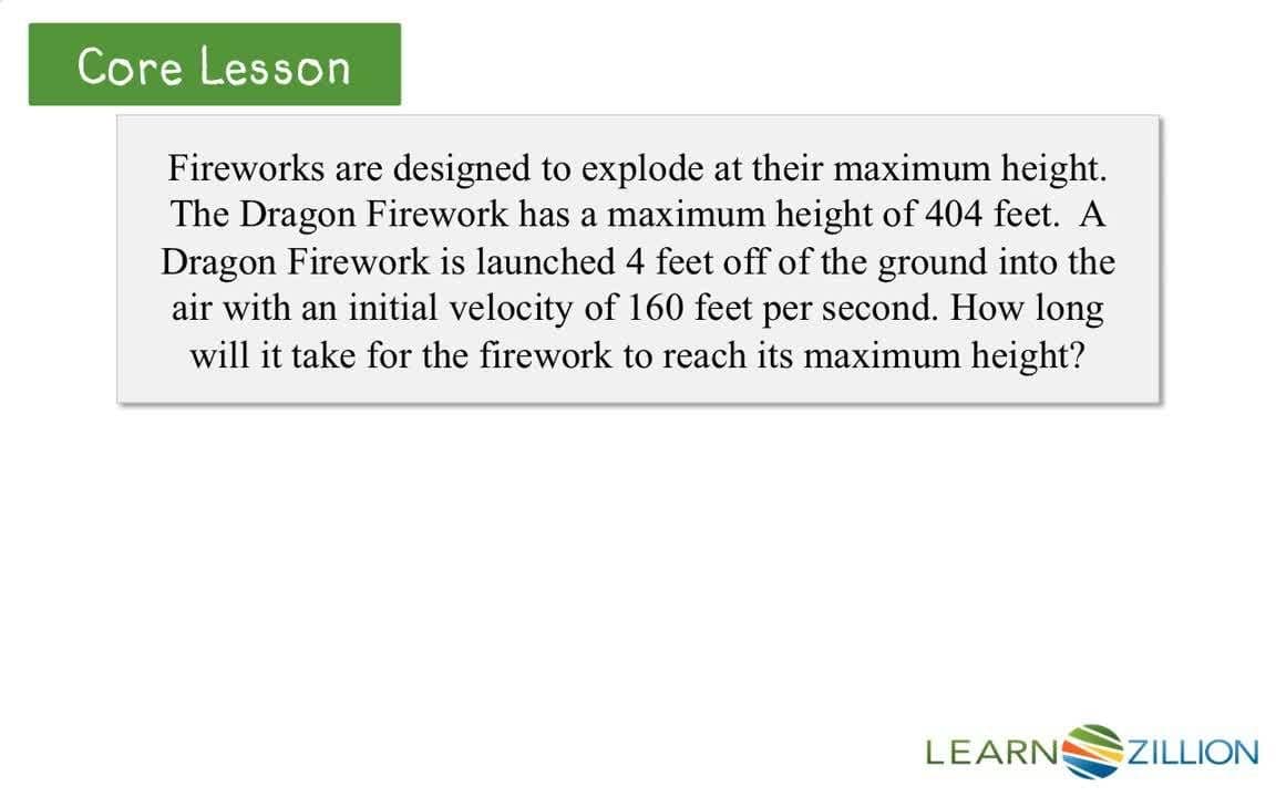 Calculate Firework Speed Using Quadratic Equations