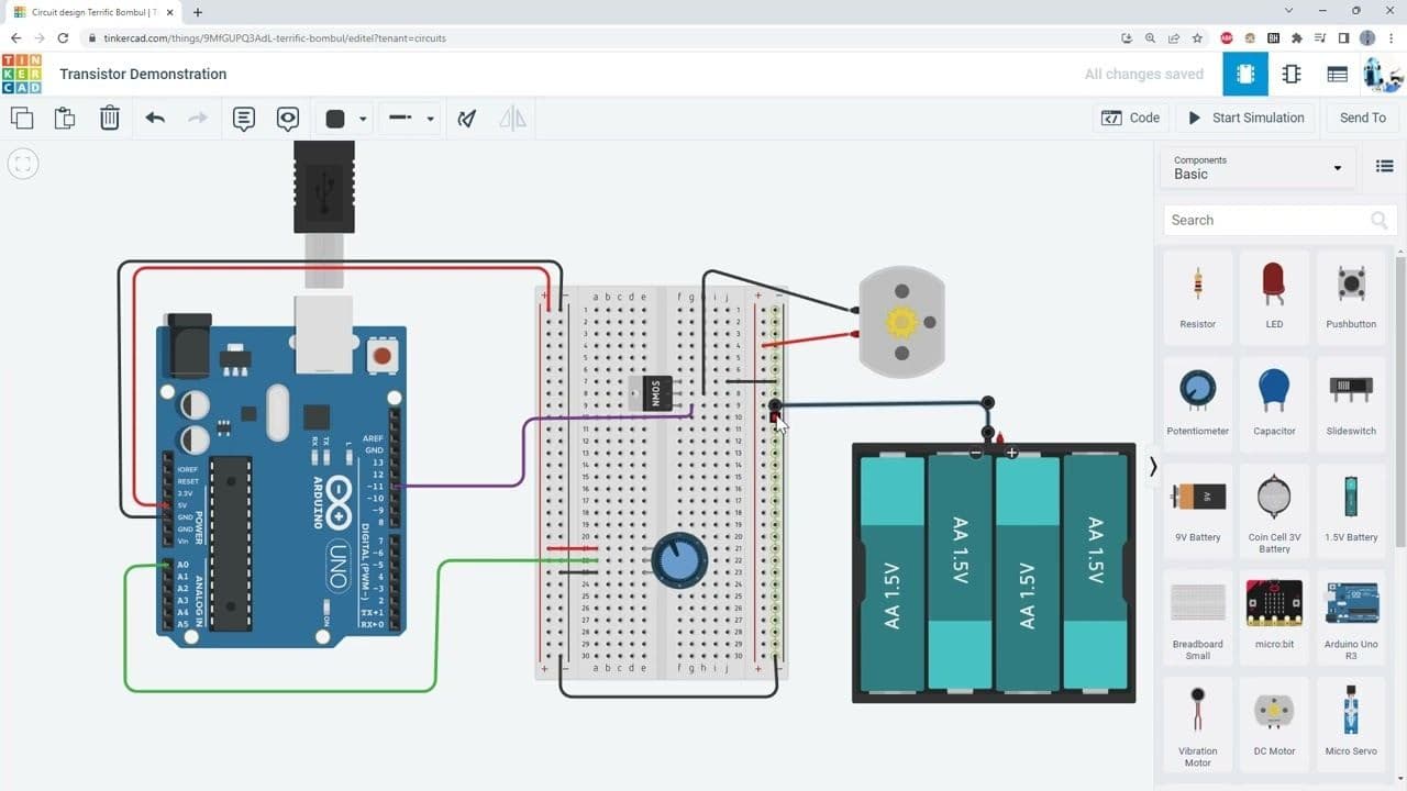 Arduino Mini-Drone Lesson Part 2: Controlling Motors with an Arduino and a Transistor