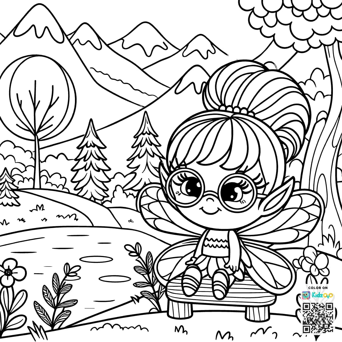 A Cute Fairy in the Mountains wearing Sunglasses