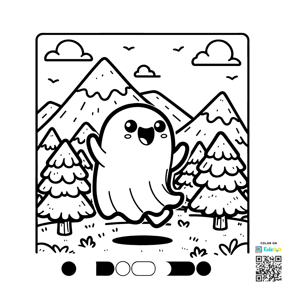 A Cute Ghost in the Mountains wearing a T-Shirt