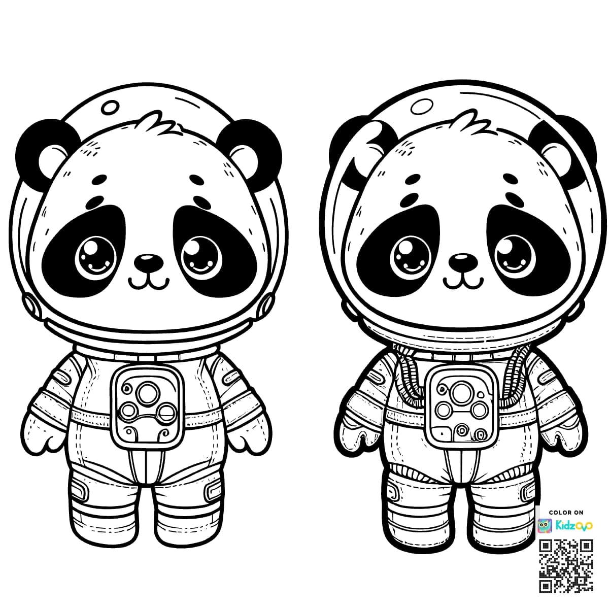 A Cute Panda in Space wearing an astronaut suit